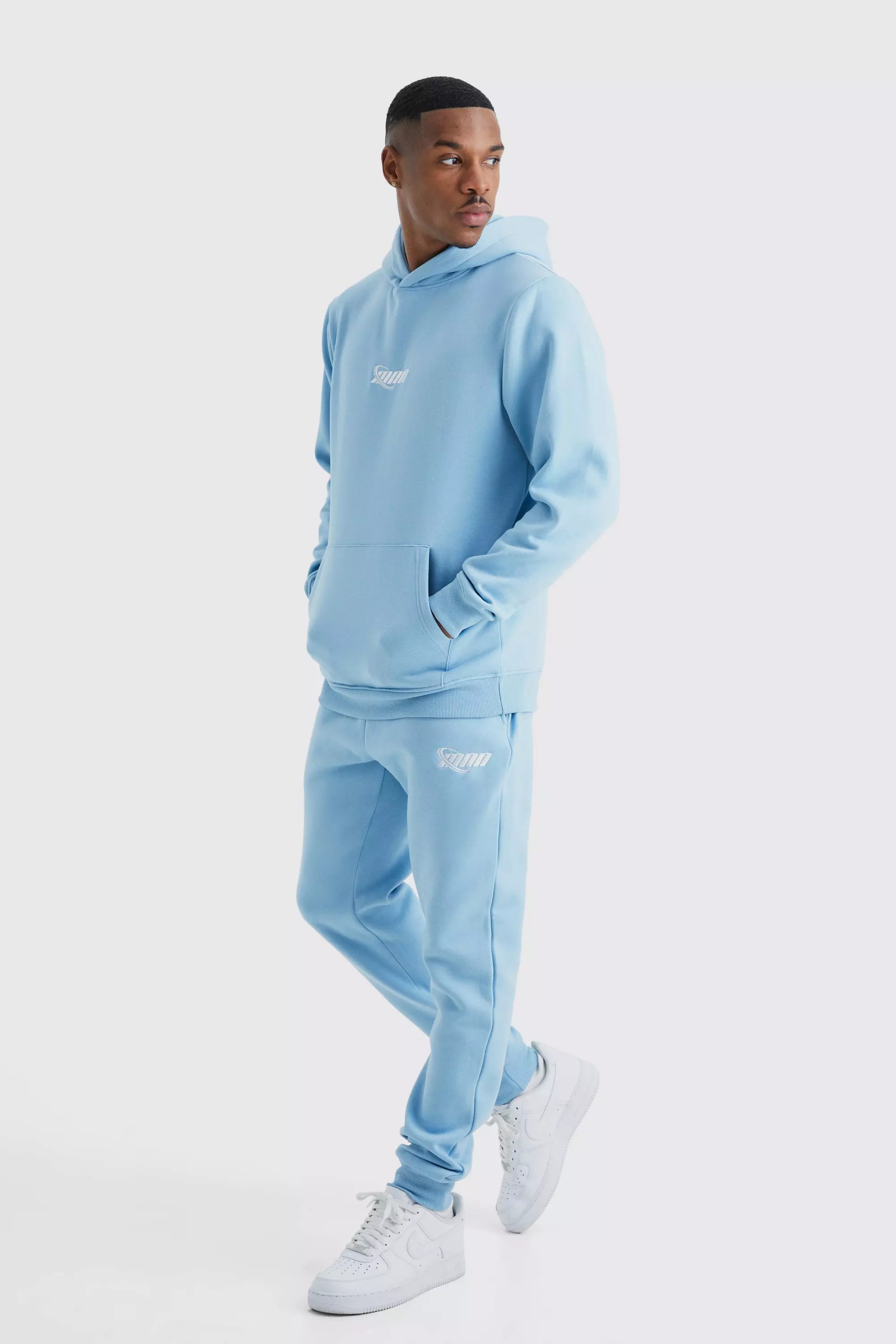 Man Slim Fit Hooded Tracksuit boohooMAN